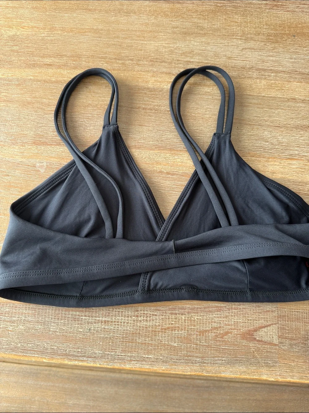 Left On Friday Sunday Bikini Top Triangle Bralette Swim Black